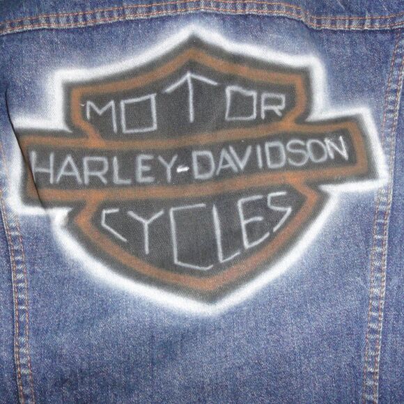 ⚫️Harley Davidson Vintage LEVIS Denim Jacket Harley Davidson Logo - Picture 3 of 8